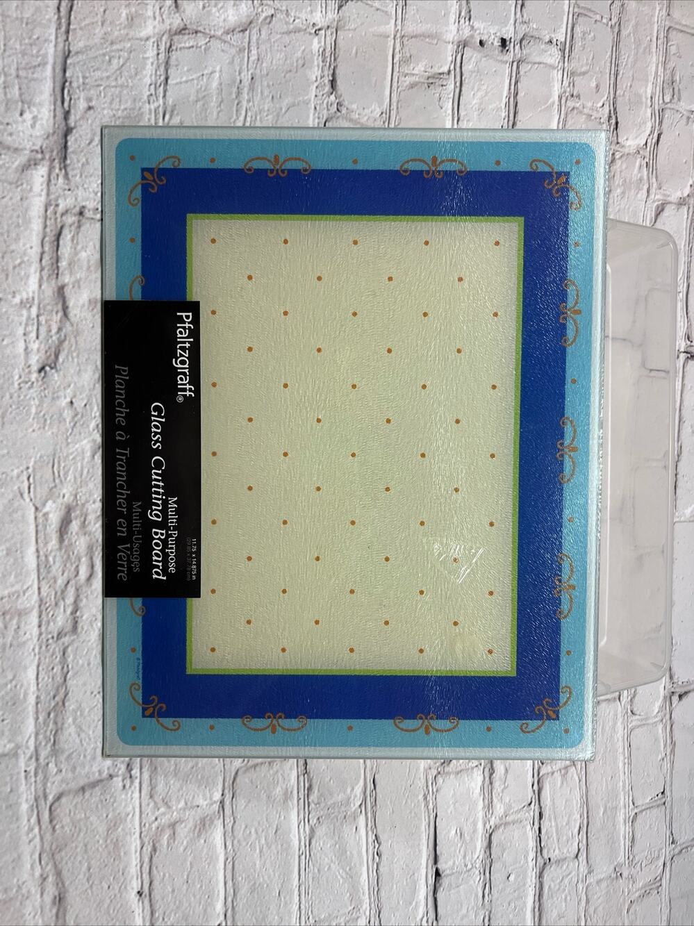 Pfaltzgraff Counter Saver Glass Cutting Board Blue